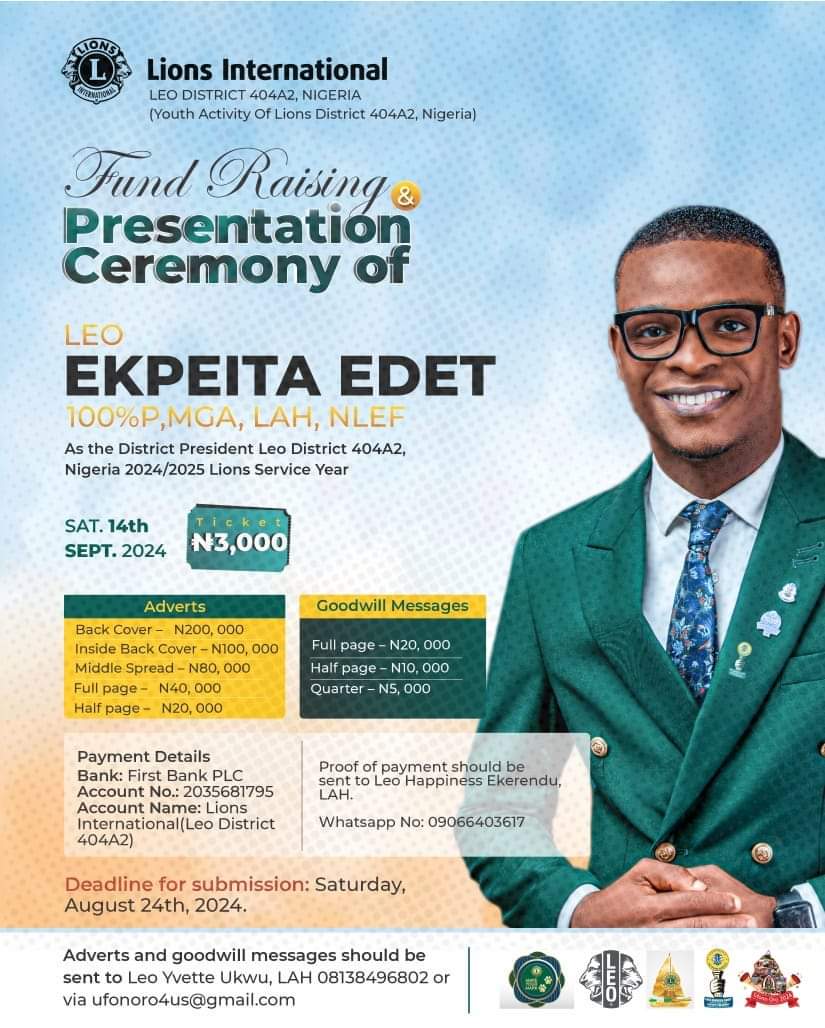 fundraising and presentation ceremony of leo ekpeita edet